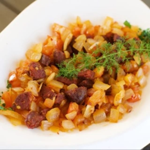 Sujuk / spicy smoked sausage.