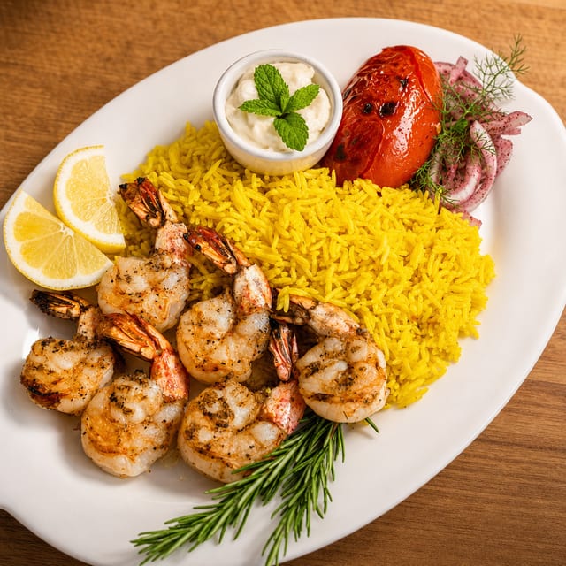 Shrimp kebab.