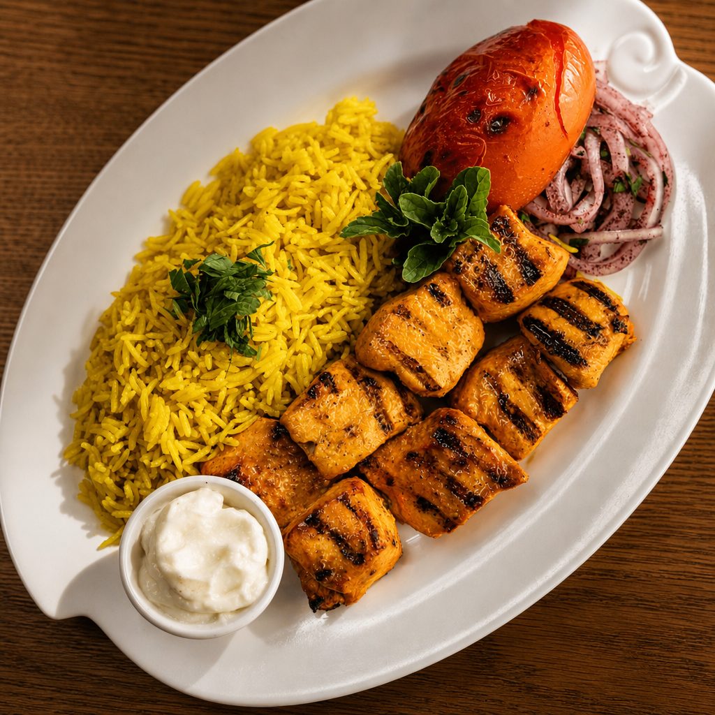 Chicken kebob lunch special.