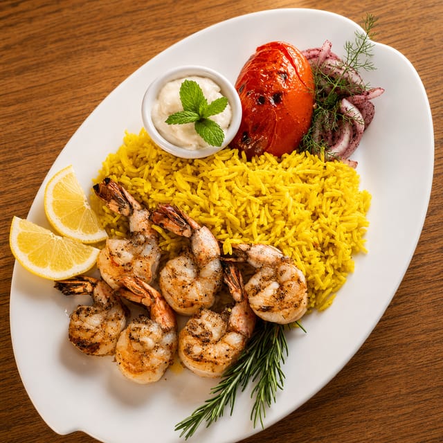 3 pcs Shrimp kebob.
