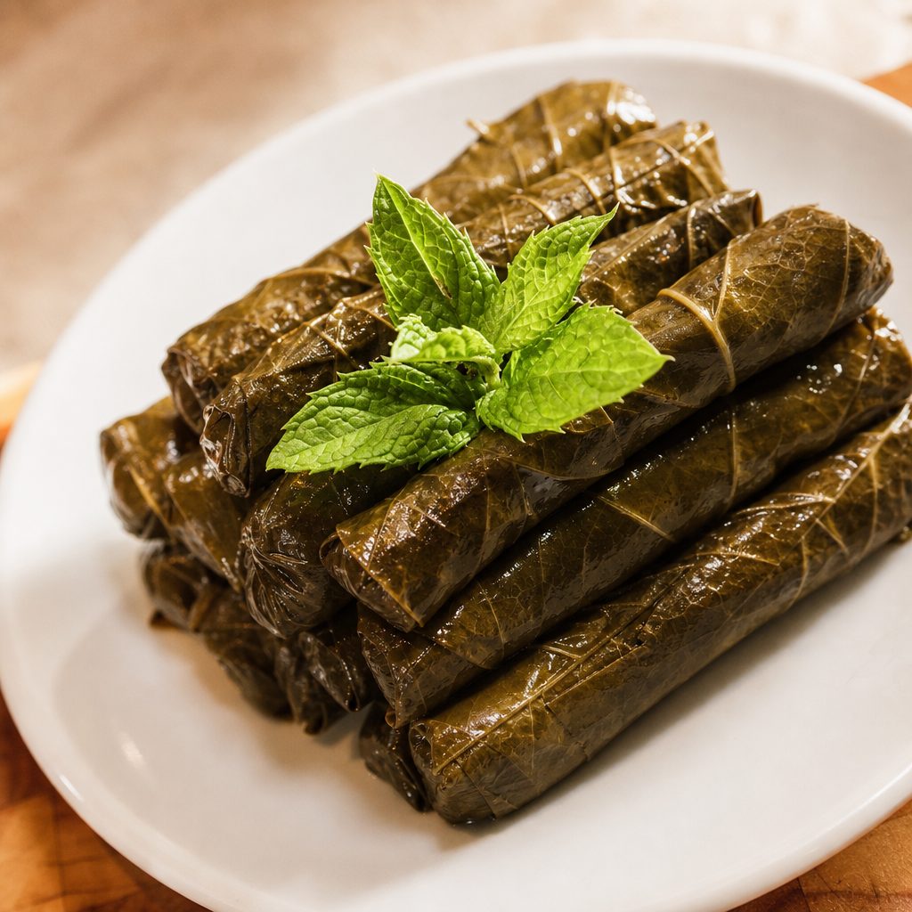 Warak enab / stuffed grape leaves.