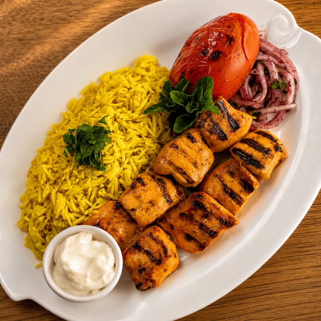 Chicken kebob 4 pieces.