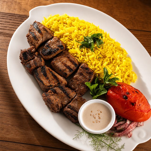 Beef kebab.